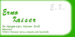 erno kaiser business card